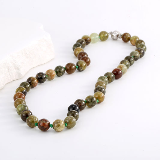 425ct Tsavorite Garnet 20'' Necklace with 10mm Round Beads