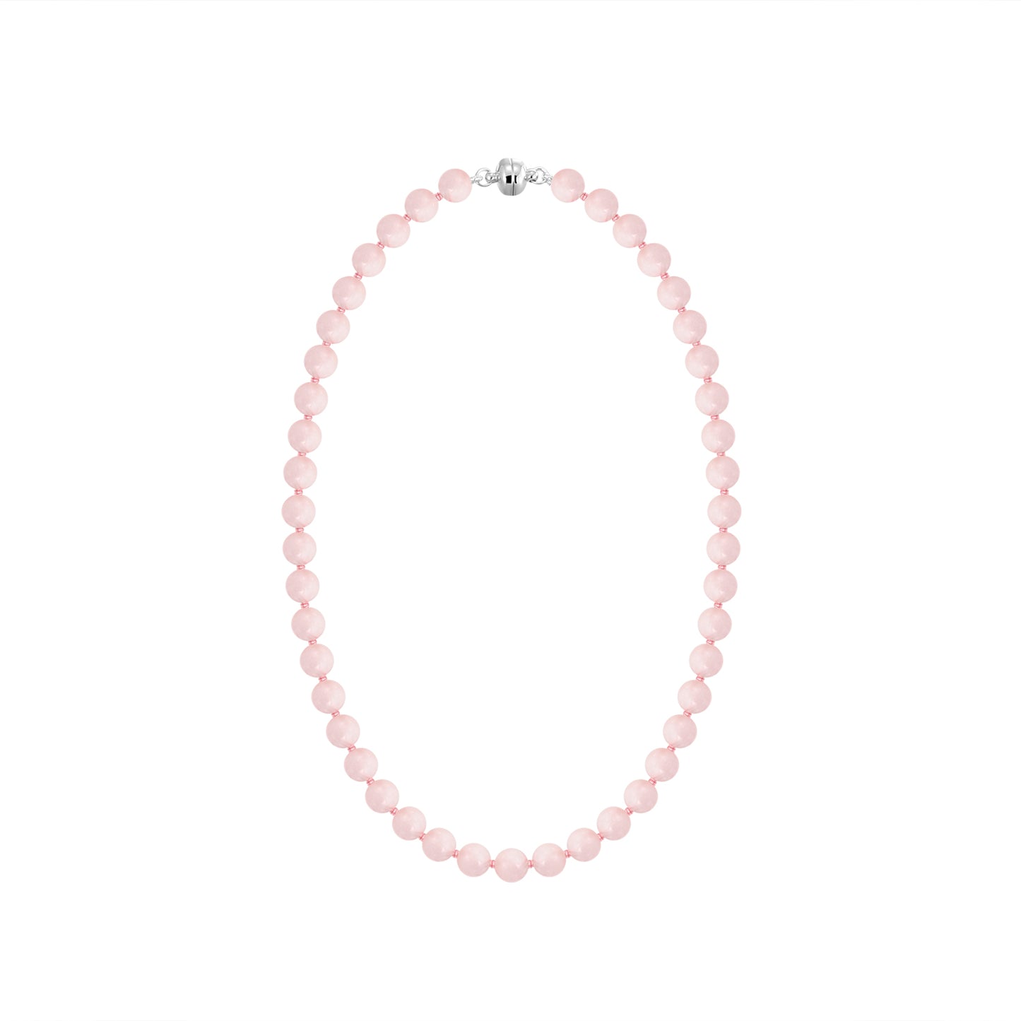 Morganite Necklace with Round Beads