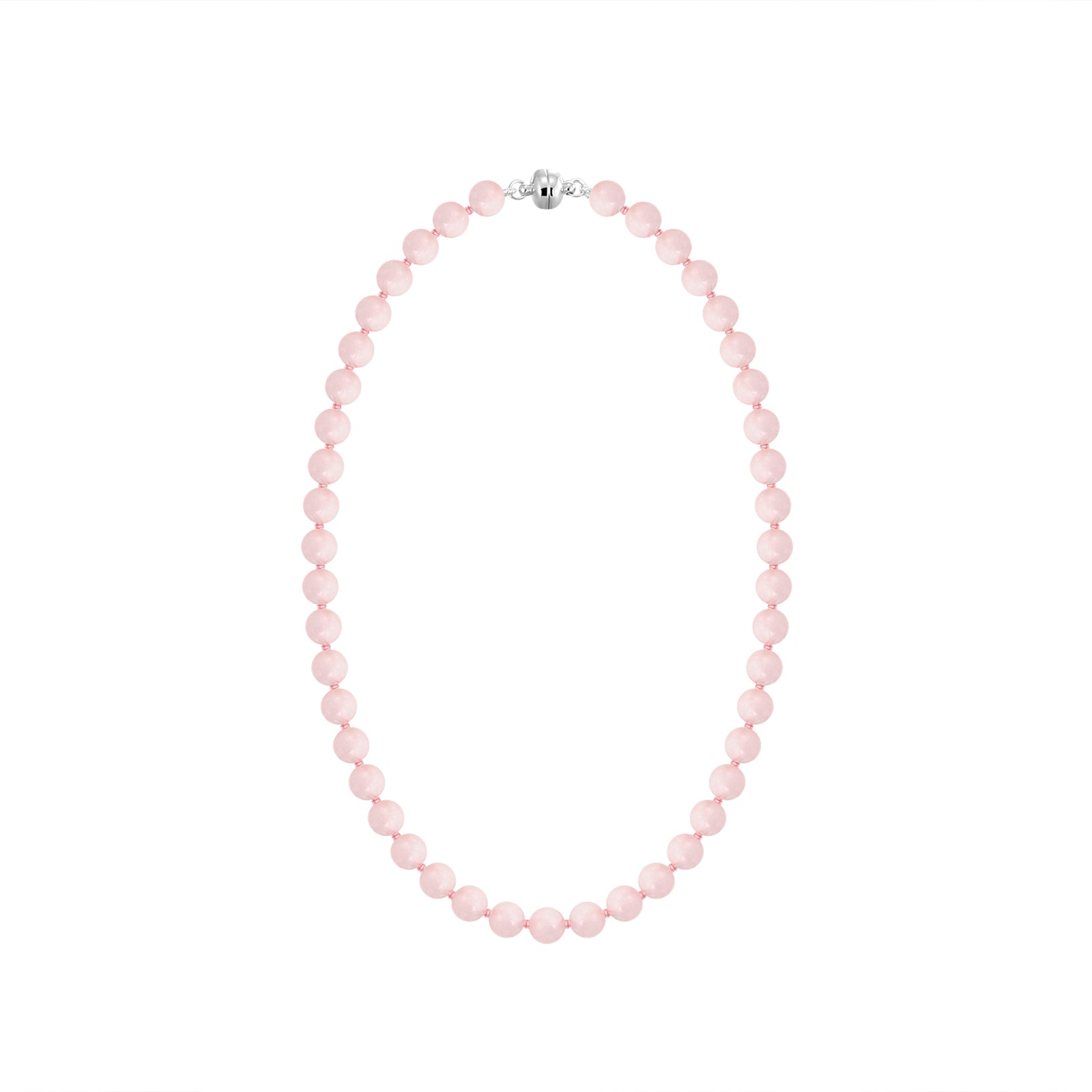 Morganite Necklace with Round Beads