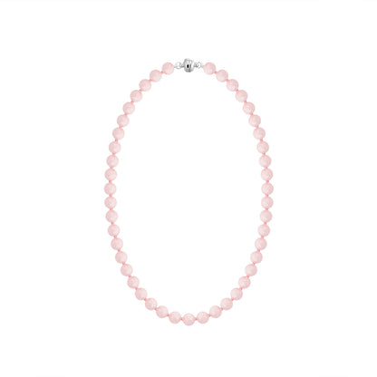 Morganite Necklace with Round Beads