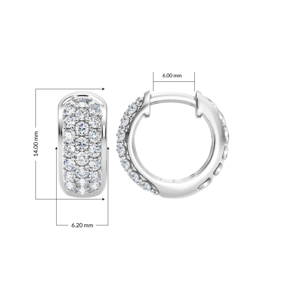 1.00ct Lab Grown Diamond Huggies Earrings