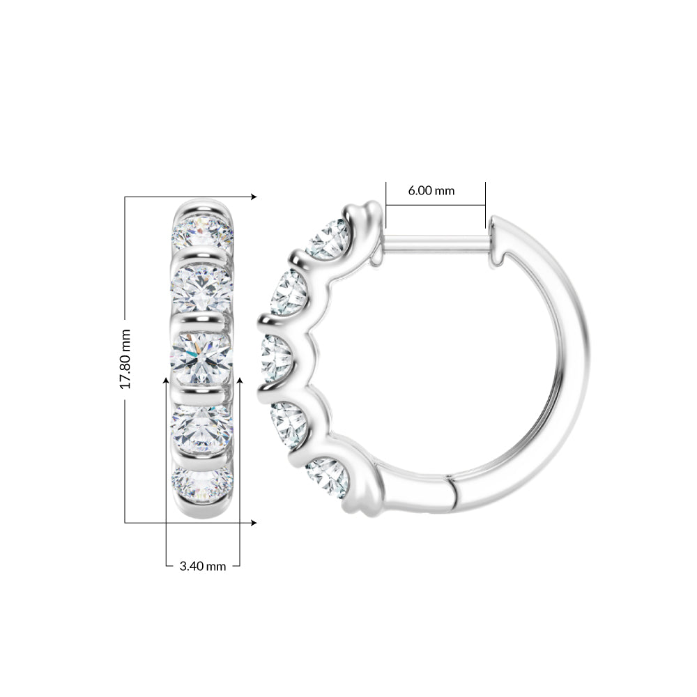 1.00ct Lab Grown Diamond Hoop Earrings