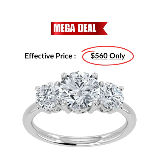 1.00ct Lab Grown Diamond Trilogy Ring