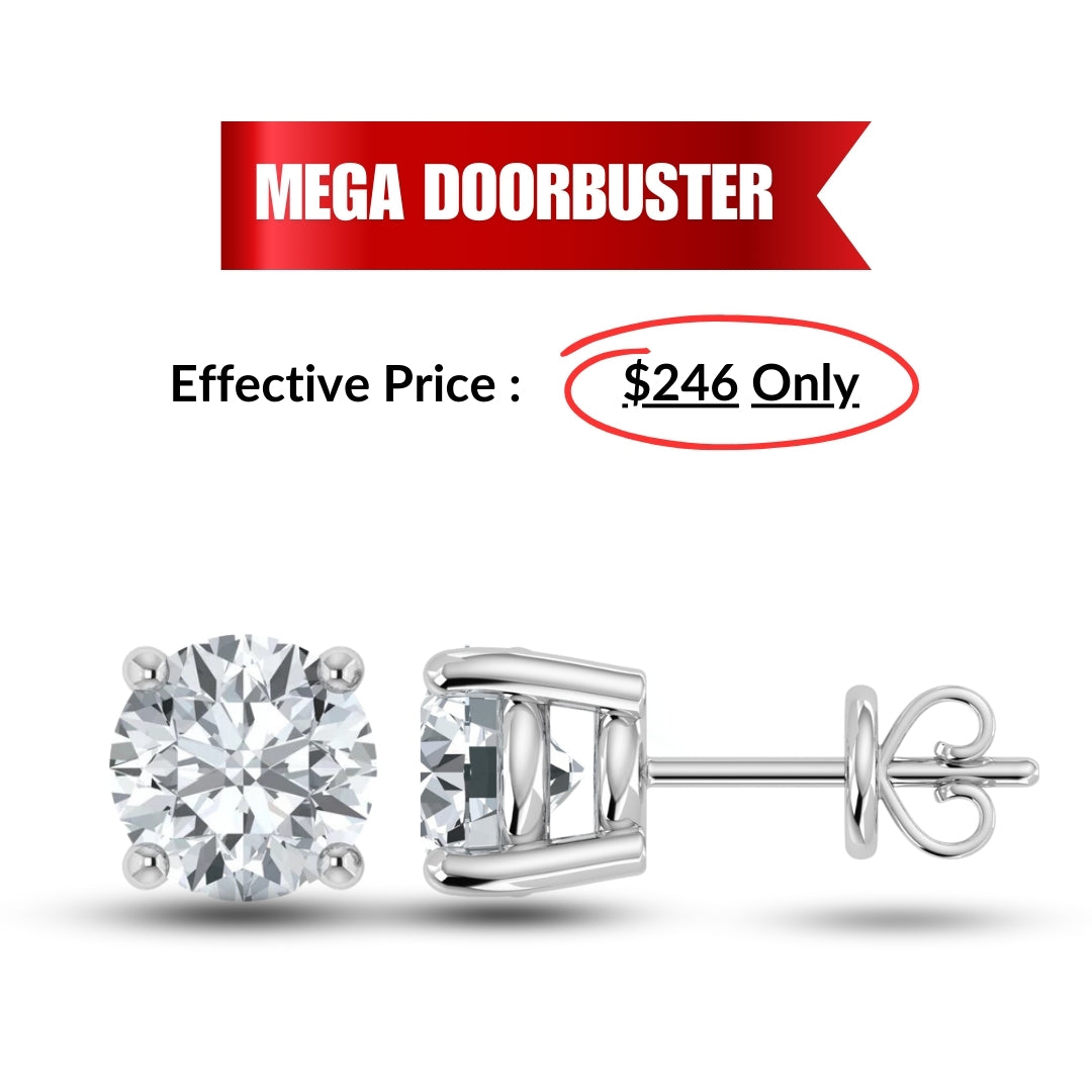 MEGA DOORBUSTER 1.00ct Lab Grown Diamond Earrings