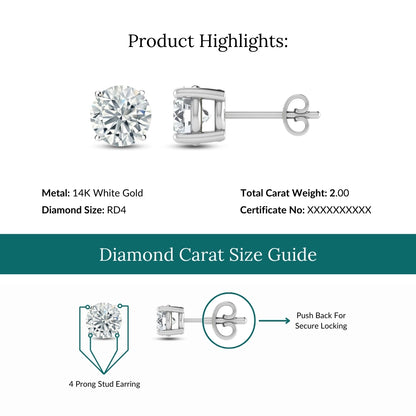 MEGA DOORBUSTER 2.00CT Lab Grown Diamond Earring