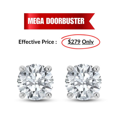 MEGA DOORBUSTER 1.00ct Lab Grown Diamond Earrings