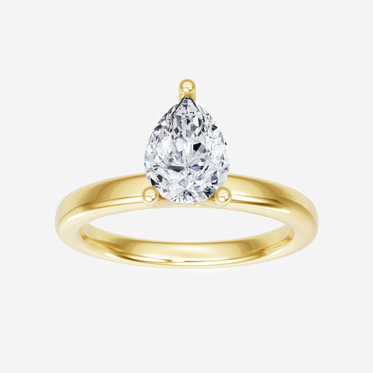 Pear Spark Single Halo Ring