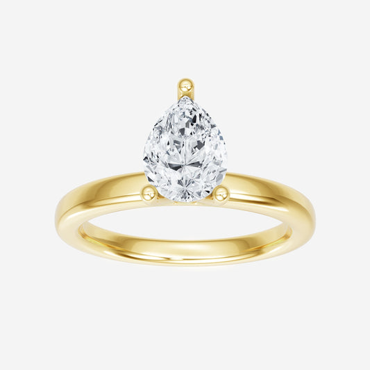 Pear Spark Single Halo Ring