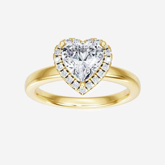 Anillo de corazón de cristal con diseño crepuscular