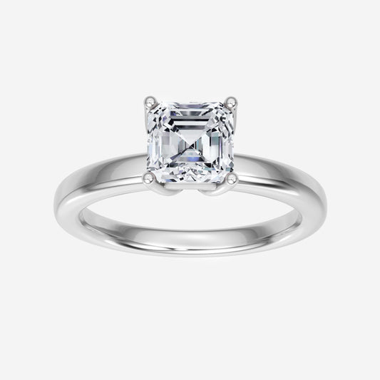 Asscher Queen Halo Ring