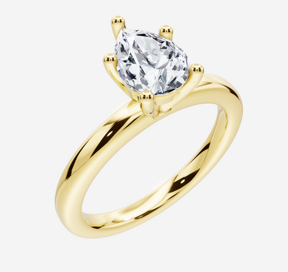 Pear Solitaire Ring