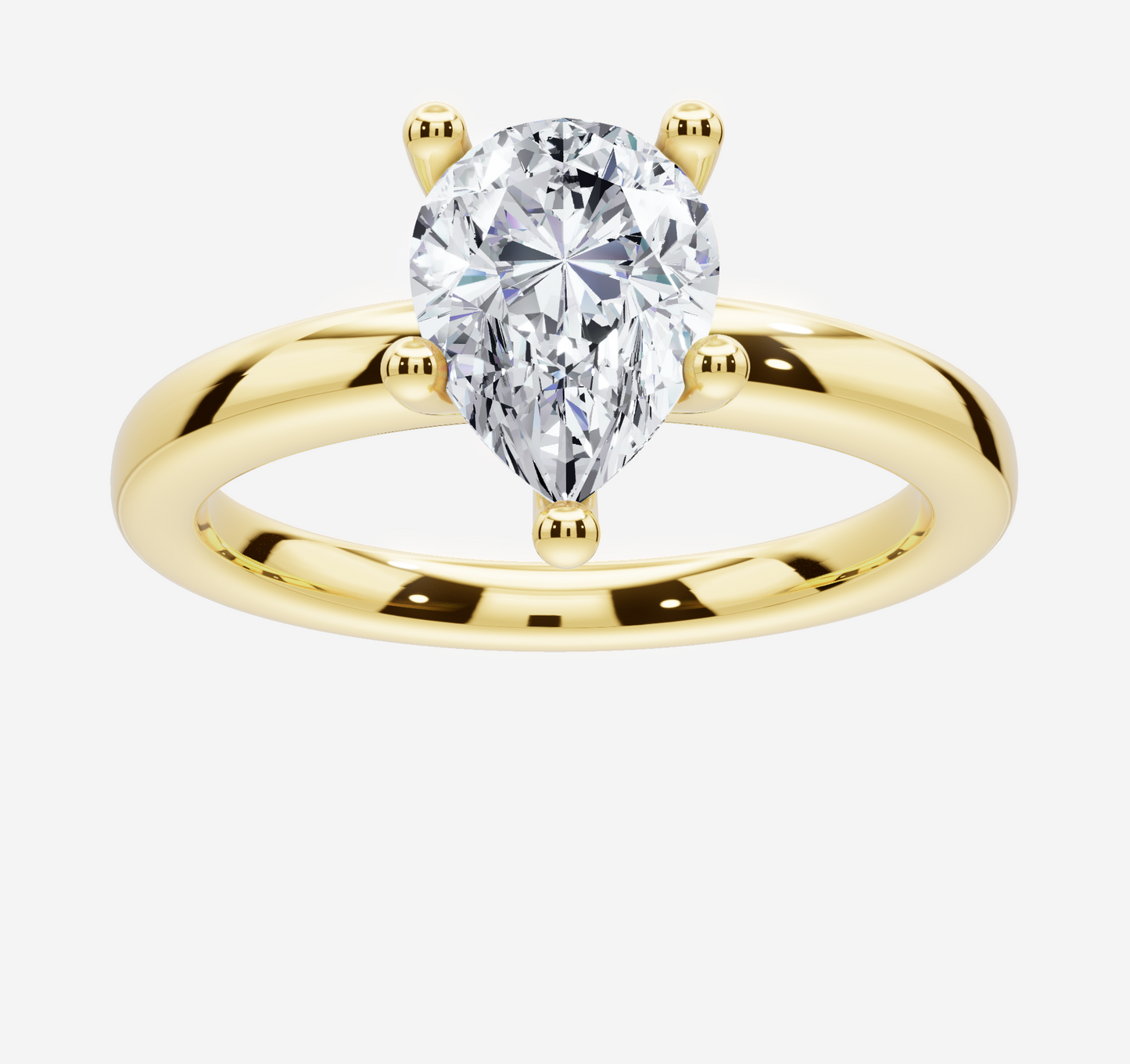 Pear Solitaire Ring