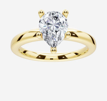 Pear Solitaire Ring