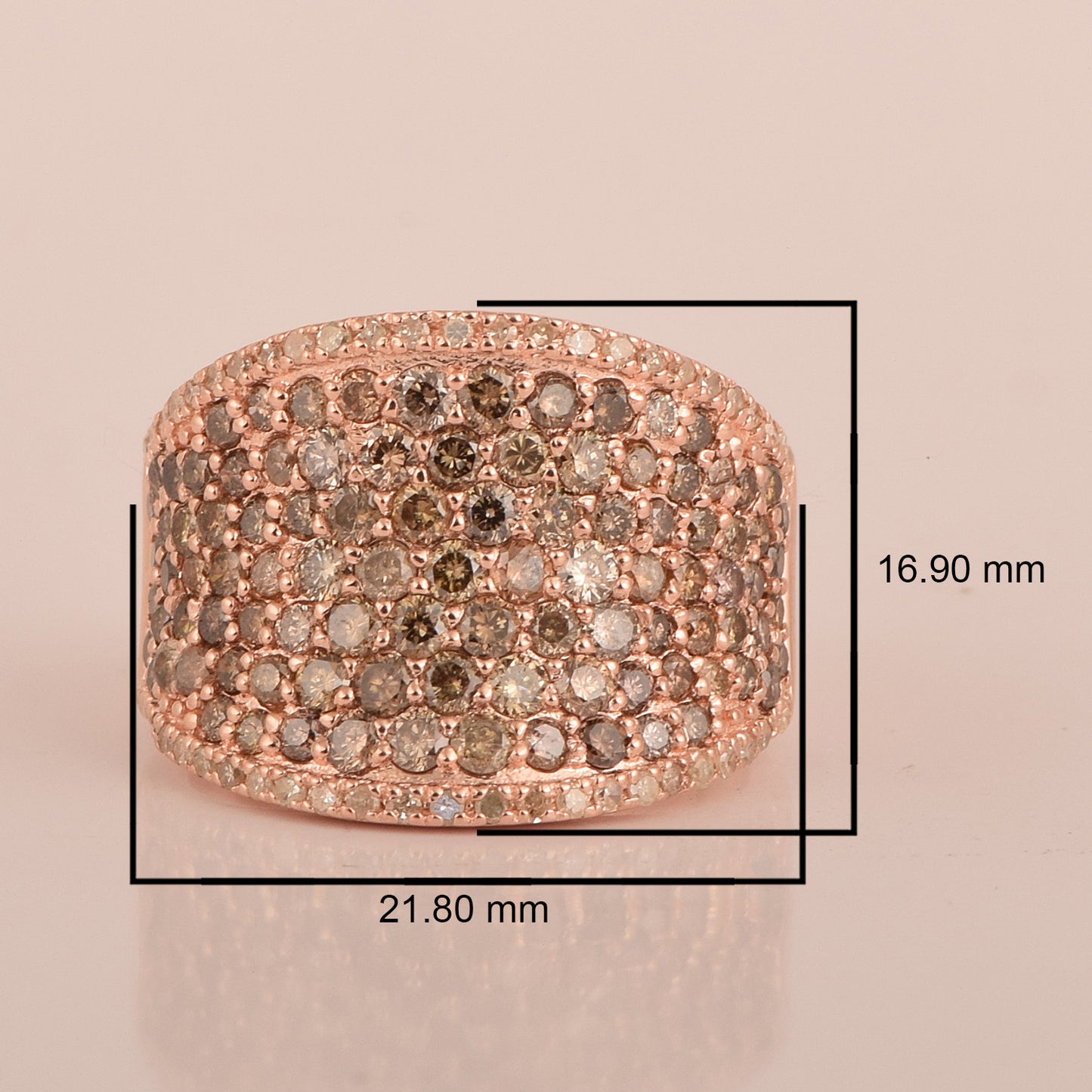 2.5ct Natural Champagne Diamond Band Ring