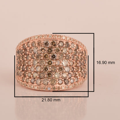 2.5ct Natural Champagne Diamond Band Ring