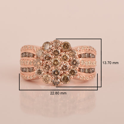 2.70ct Natural Champagne Diamond Ring