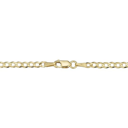 Real Yellow Gold 24 Inch Curb Chain Necklace