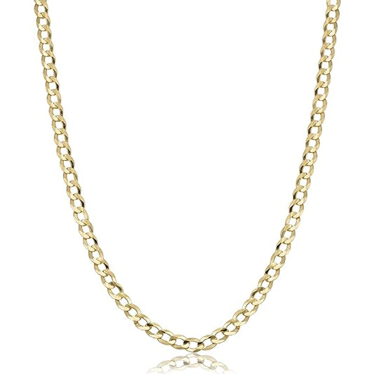 10k Real Yellow Gold 24 Inch Curb Chain Necklace 1.8gm