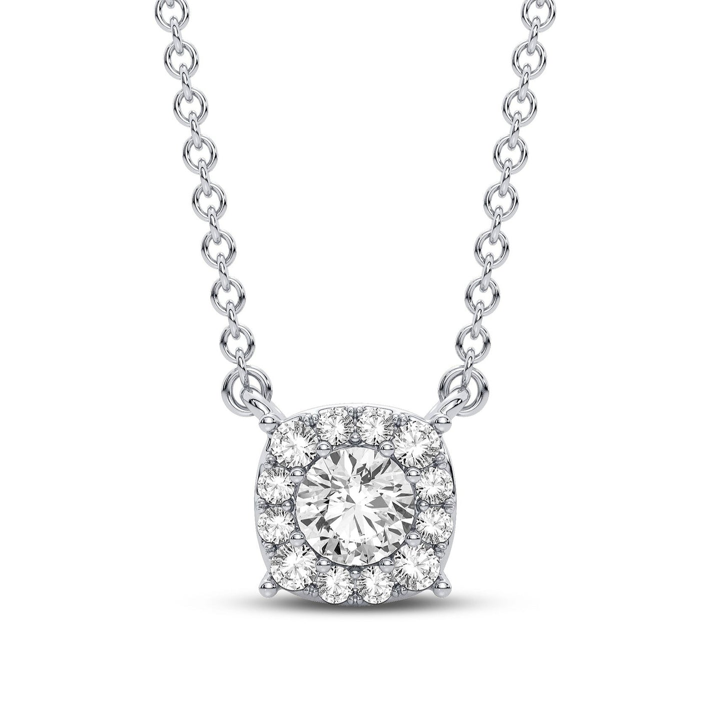 0.35ct Lab Grown Diamond Pendant with 18 Inch Cable Chain