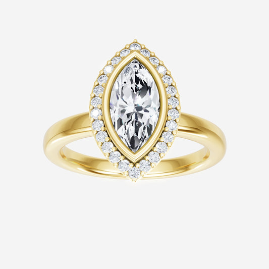 Marquise Trendy Split Pave Ring