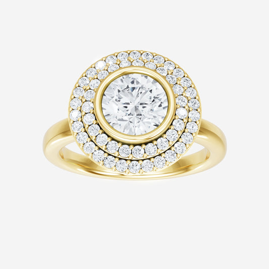 Round Elegant Double Halo Ring