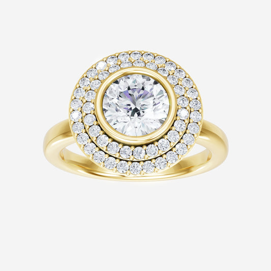 Round Elegant Double Halo Ring