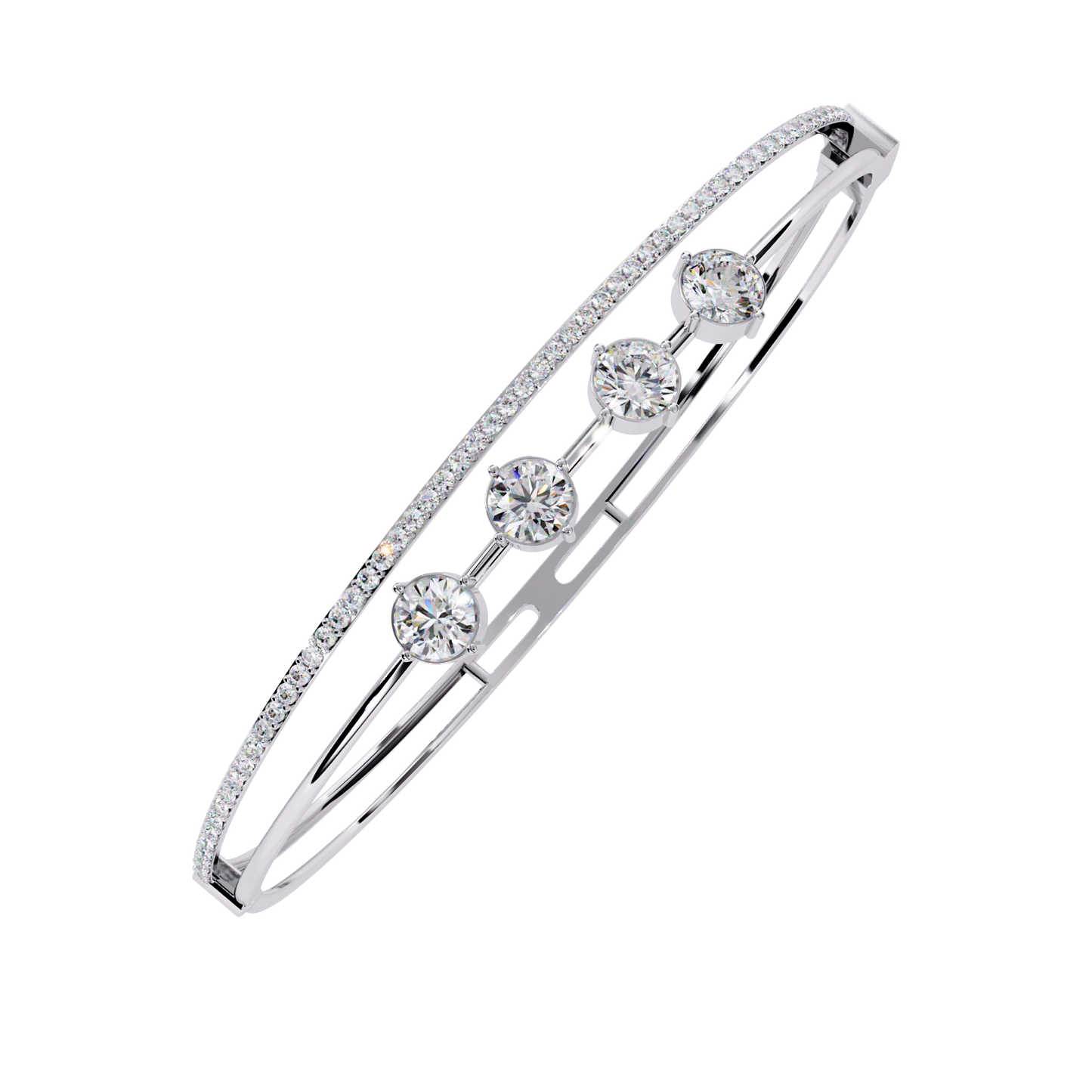 2.50 Carat Lab Grown Diamond Bangle Bracelet