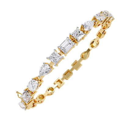 7 Carat Multi-Cut Lab Grown Diamond Bracelet