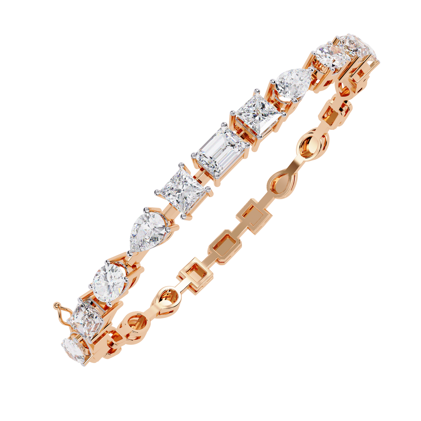 7 Carat Multi-Cut Lab Grown Diamond Bracelet