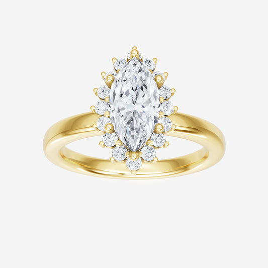 Anillo de elegancia iluminada con marquesa