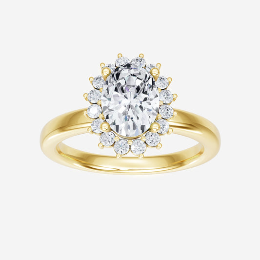 Oval Charming Diana Halo Ring