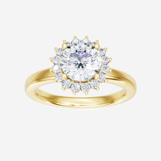 Round Charming Diana Halo Ring