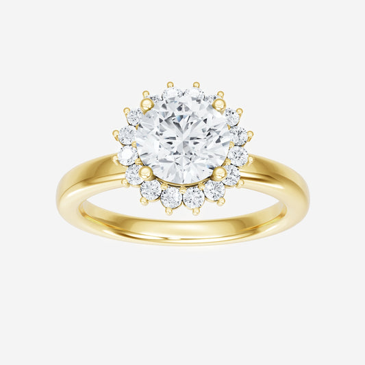 Round Charming Diana Halo Ring