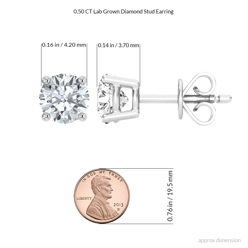 0.50ct Lab Grown Diamond Stud Earrings