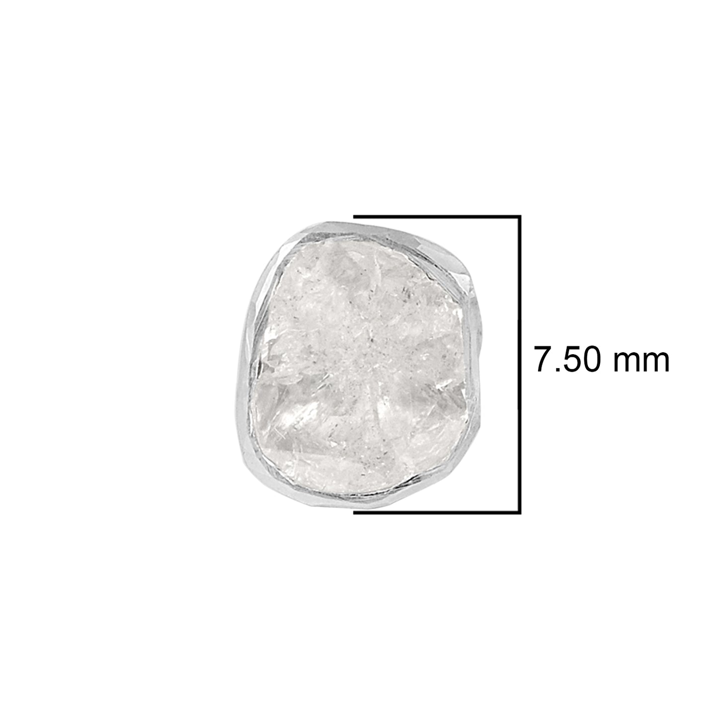 0.50ct  Natural Uncut Polki Diamond Solitaire Stud Earrings-Timeless Radiance