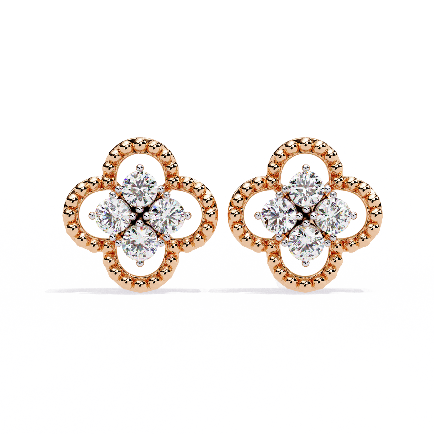 Timeless Clover Lab-Grown Diamond Stud Earring