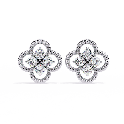 Timeless Clover Lab-Grown Diamond Stud Earring