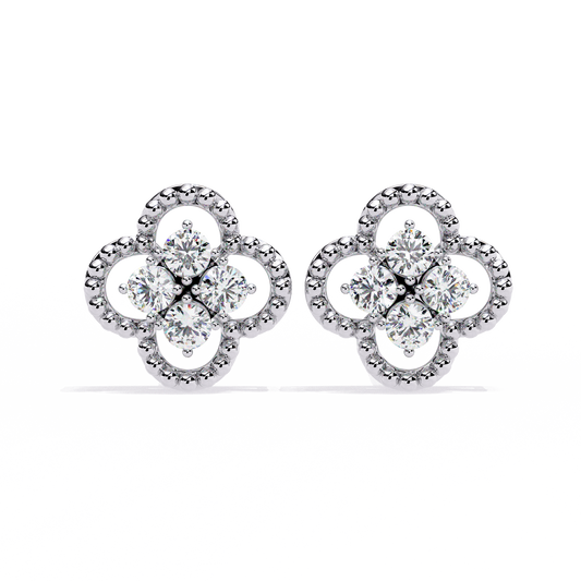 Timeless Clover Lab-Grown Diamond Stud Earring