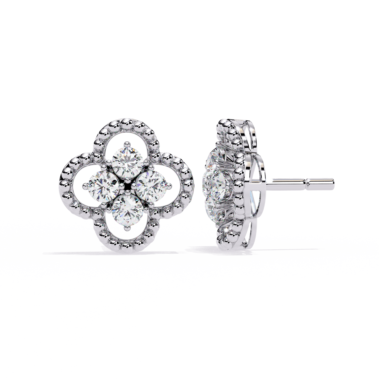 Timeless Clover Lab-Grown Diamond Stud Earring