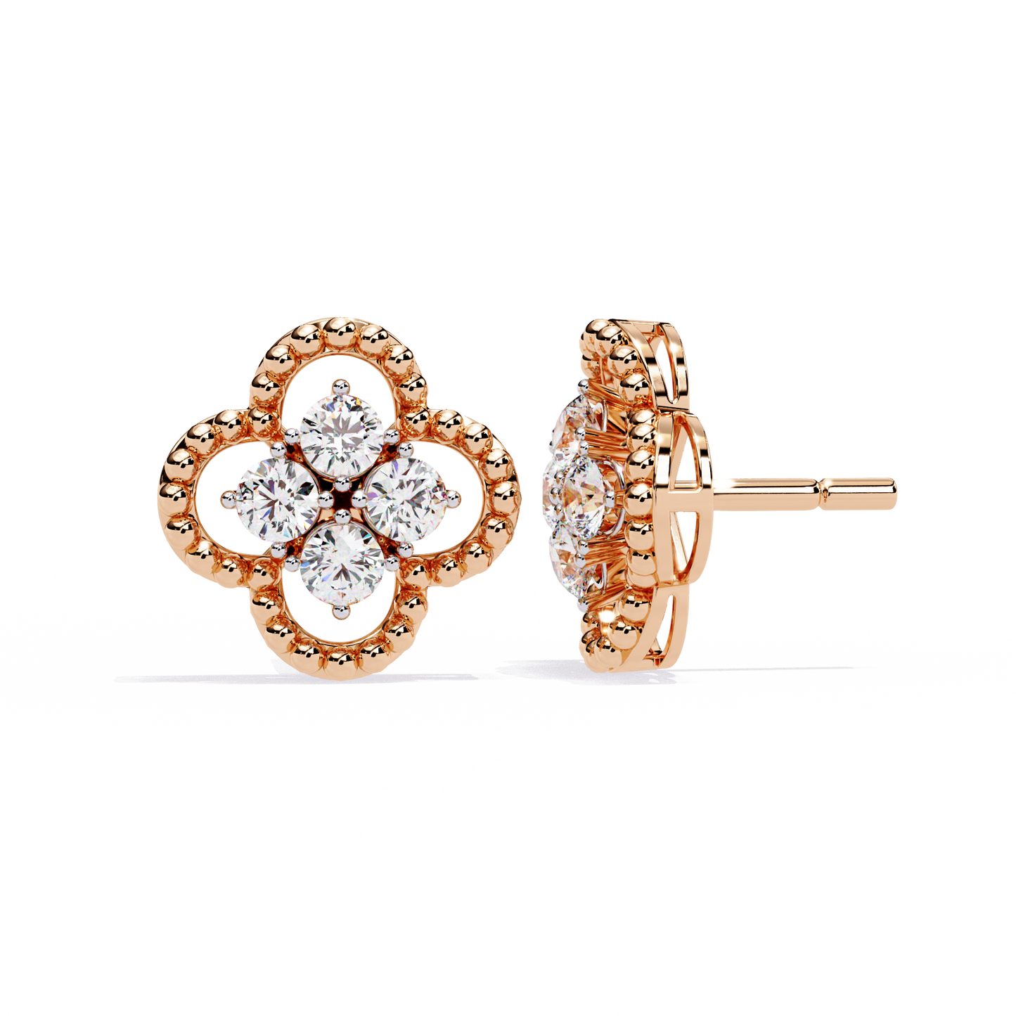 Timeless Clover Lab-Grown Diamond Stud Earring