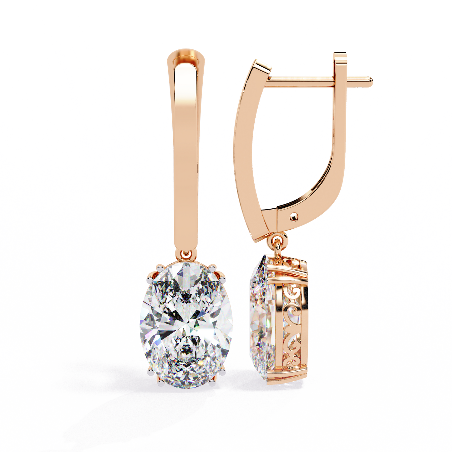 2.00 CT Lab Grown Diamond Drop Earrings in 14K Gold