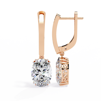 2.00 CT Lab Grown Diamond Drop Earrings in 14K Gold