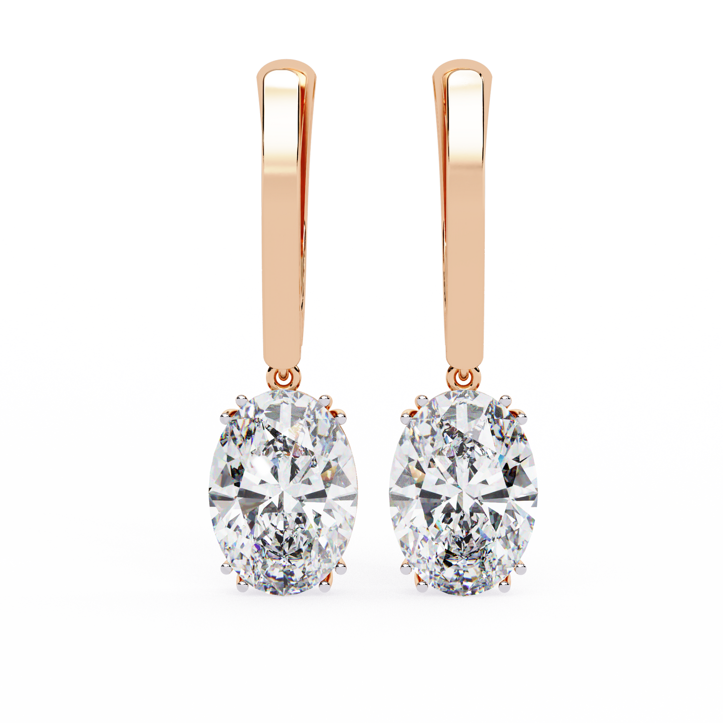 2.00 CT Lab Grown Diamond Drop Earrings in 14K Gold