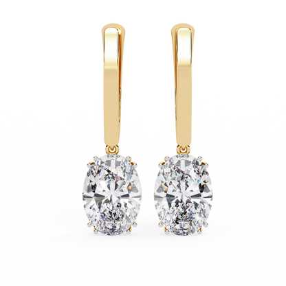 2.00 CT Lab Grown Diamond Drop Earrings in 14K Gold