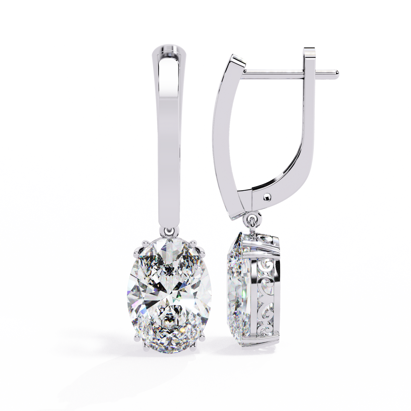 2.00 CT Lab Grown Diamond Drop Earrings in 14K Gold