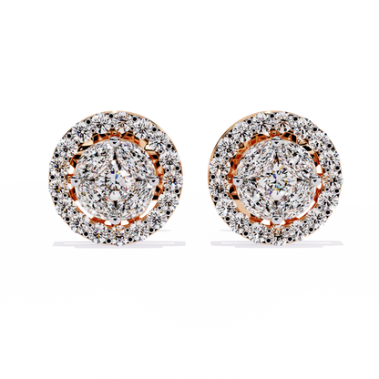 Luxurious Halo Lab-Grown Diamond Stud Earrings