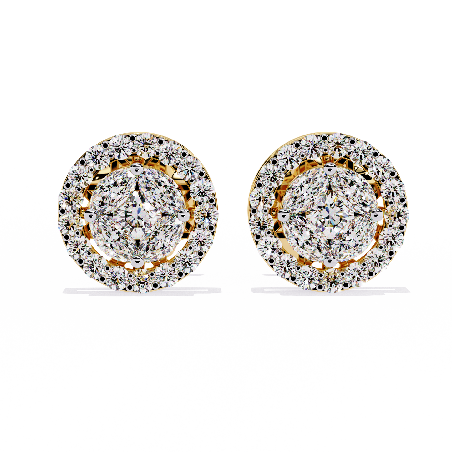 Luxurious Halo Lab-Grown Diamond Stud Earrings