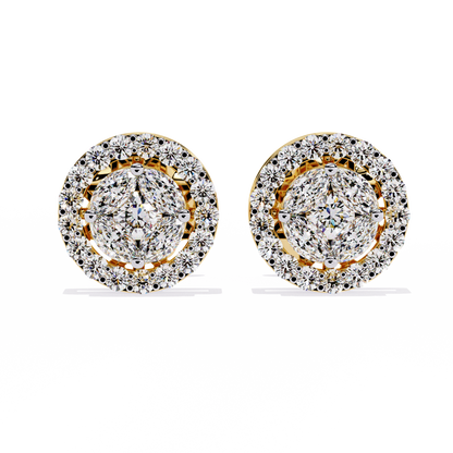 Luxurious Halo Lab-Grown Diamond Stud Earrings