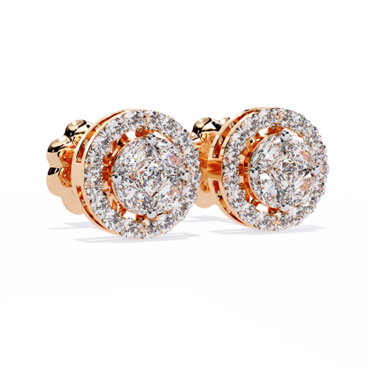 Luxurious Halo Lab-Grown Diamond Stud Earrings