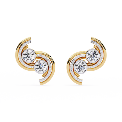 Radiant Swirl Lab-Grown Diamond Earrings